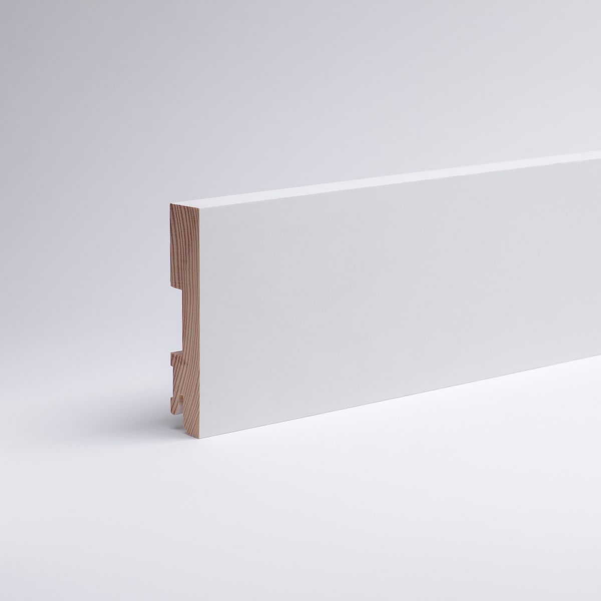 Vierkant Massivholz-Sockelleisten 100 mm - Weiß  RAL 9010