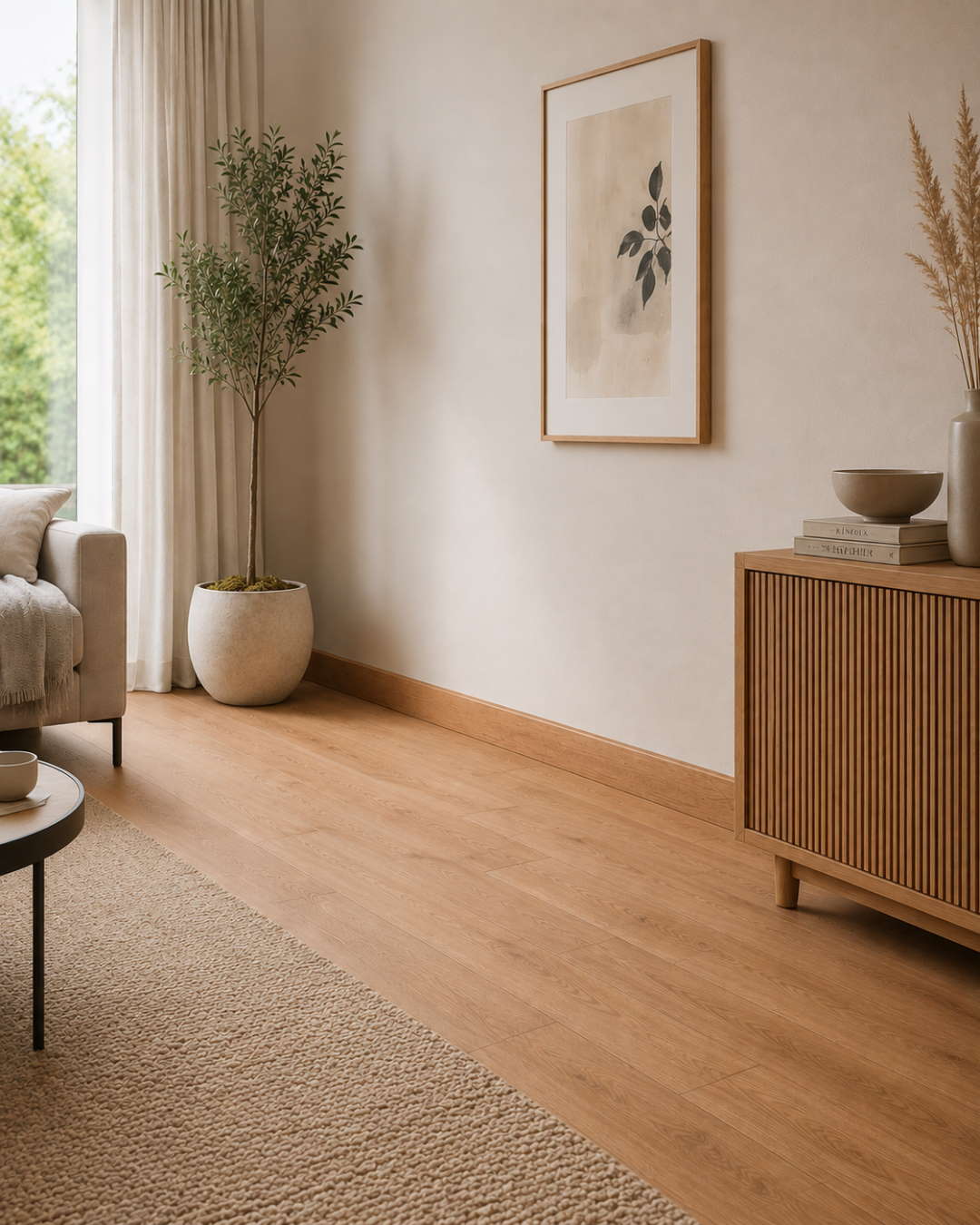 Skirting with wood optics 60 mm rustic stone pine