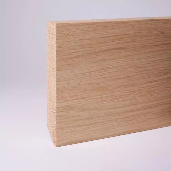 solid wood skirting 120mm quadrangular untreated oak
