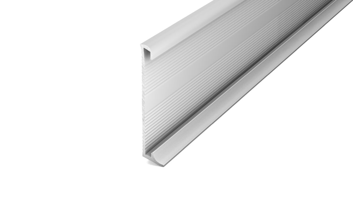Aluminuim-Sockelleiste 378 mit Einschub 2-3 mm - Silber