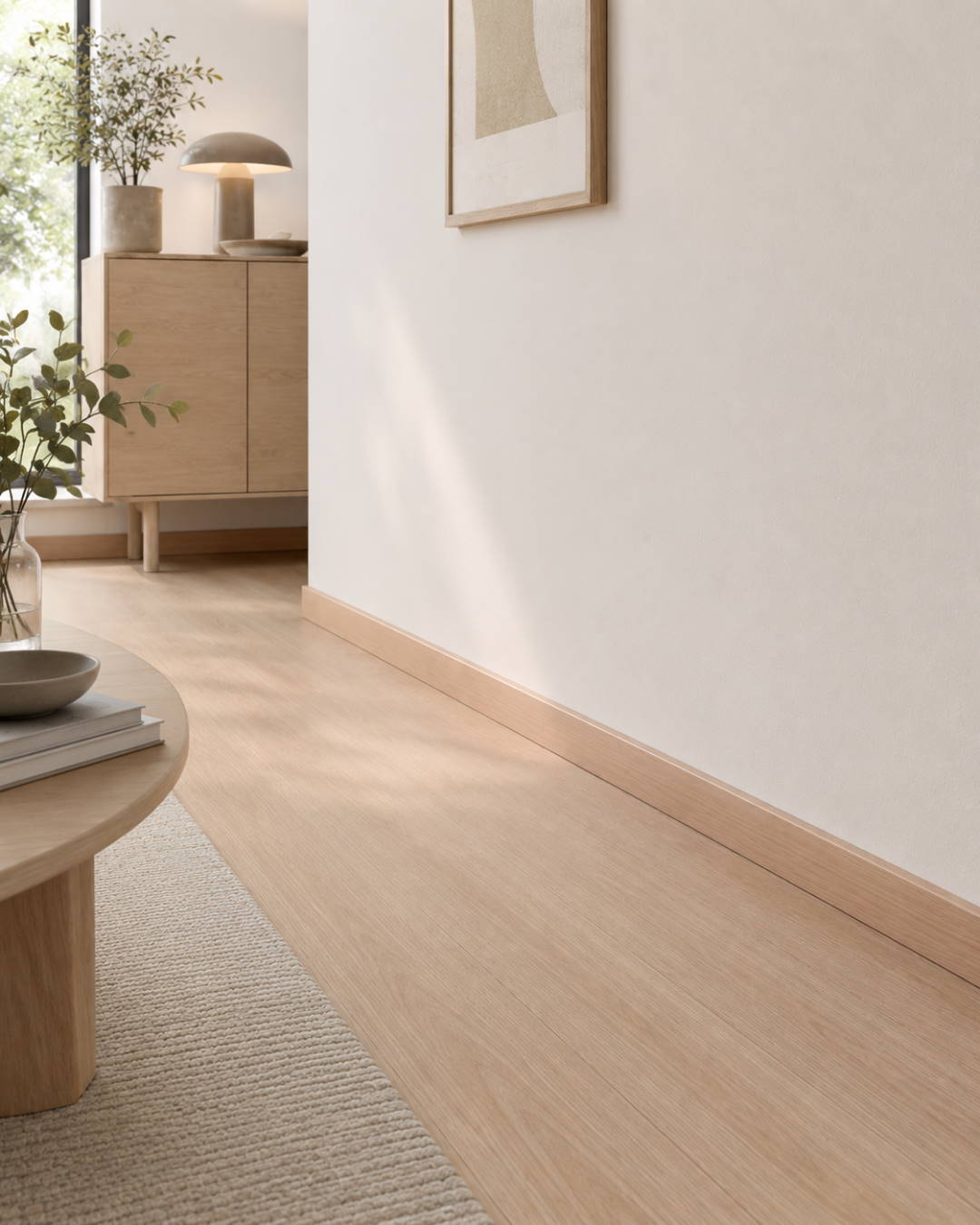 Skirting with wood optics 60 mm light beech