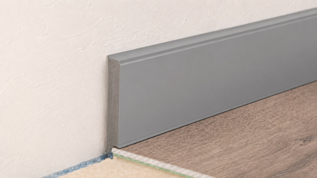 Hard foam skirting board TONDO - 60 mm - Grey