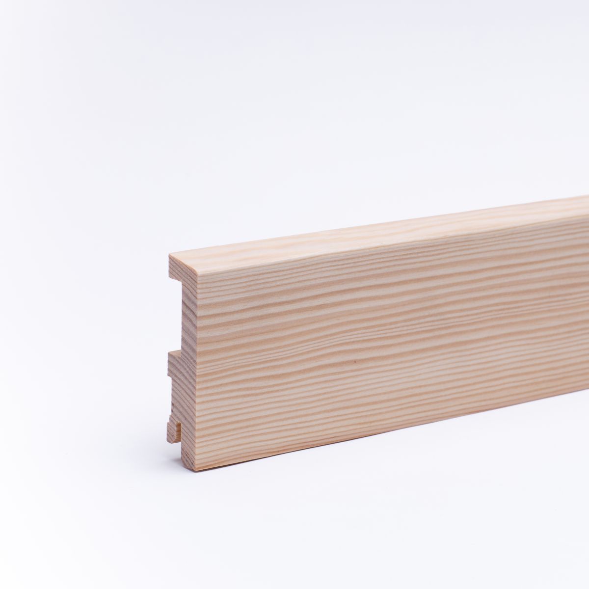 Solid wood skirting 80mm with chamfered front edge varnished pine Solid wood skirting 80mm with chamfered front edge varnished pine