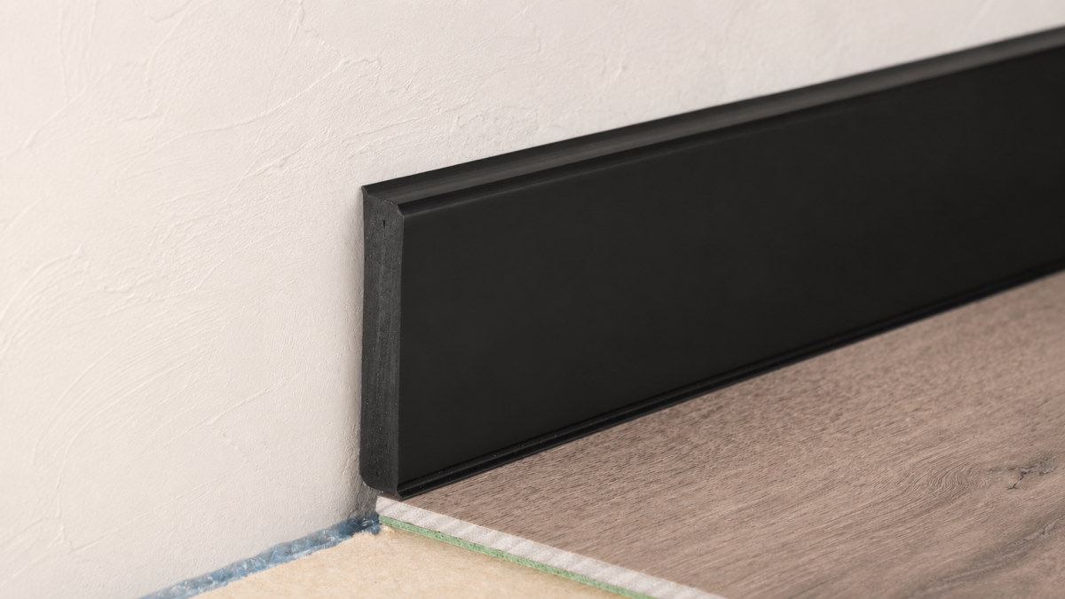 Hard foam skirting board TONDO - 60 mm - Black