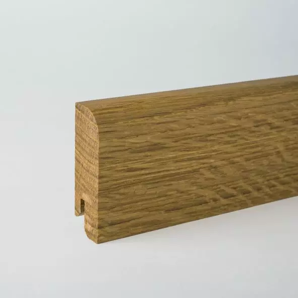 Massivholz-Sockelleiste abgerundet 80mm - Eiche geölt