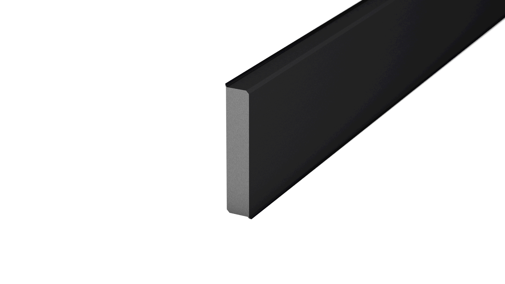 Hartschaum-Sockelleiste TONDO - 60 mm - Schwarz