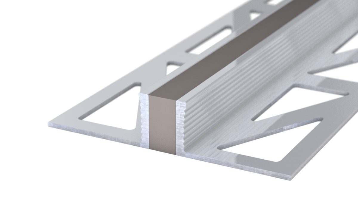 Aluminium expansion joint profile - EPDM joint - for 10mm coverings - Grey 2,5m
