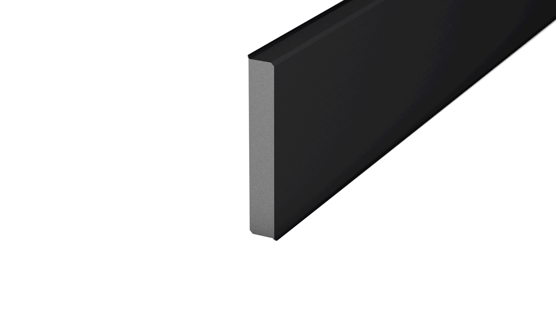 Hartschaum-Sockelleiste TONDO - 80 mm - Schwarz