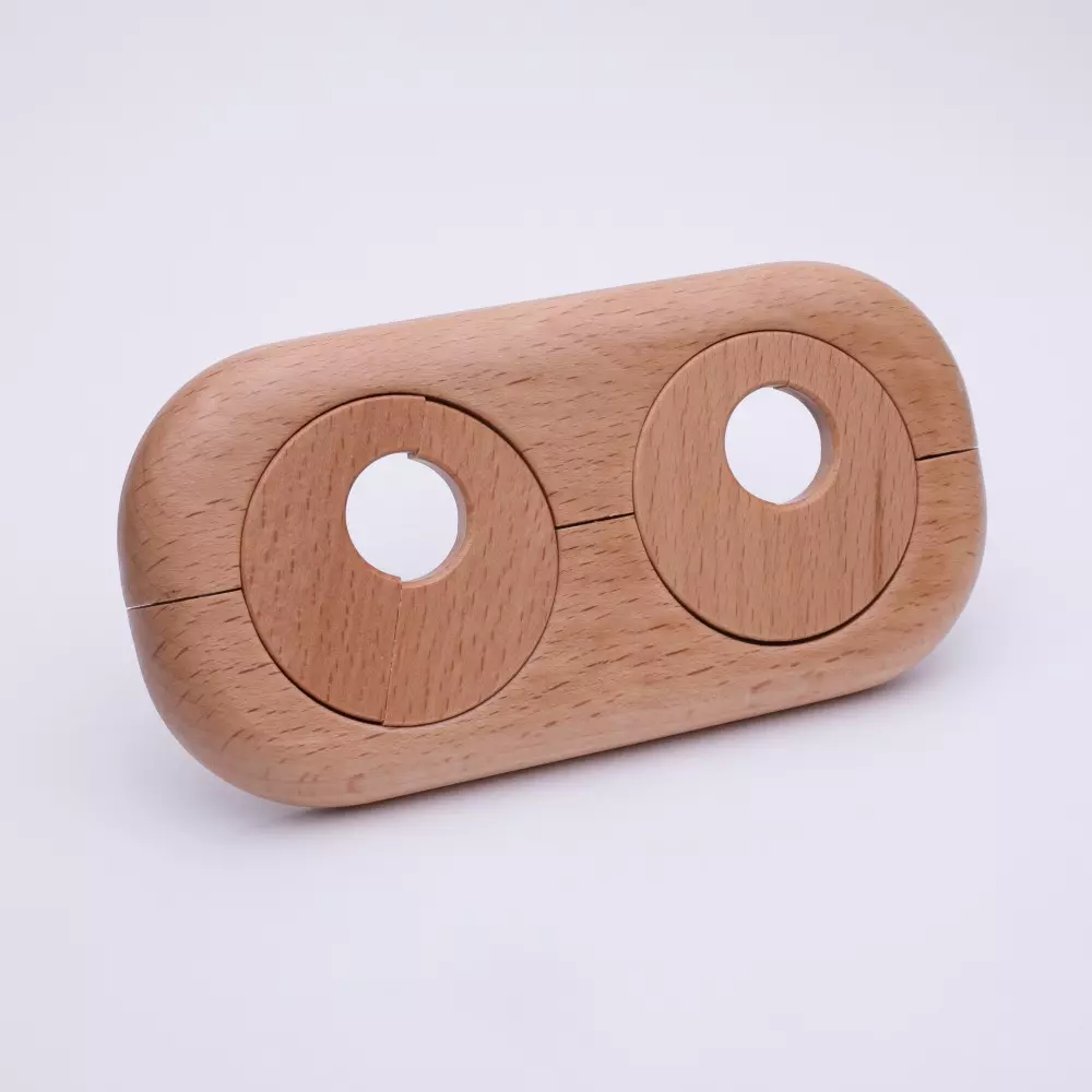 Echtholz-Doppelheizkörperrosette Buche lackiert 19 mm