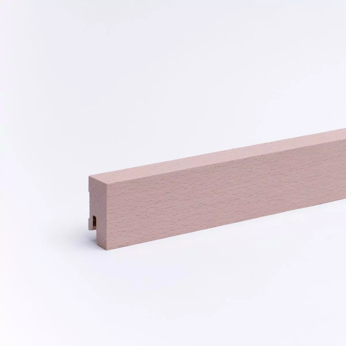 solid wood skirting 40mm with quadrangular varnished beech