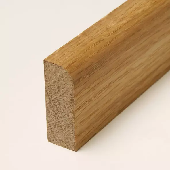 Massivholz-Sockelleiste abgerundet 80mm - Eiche geölt