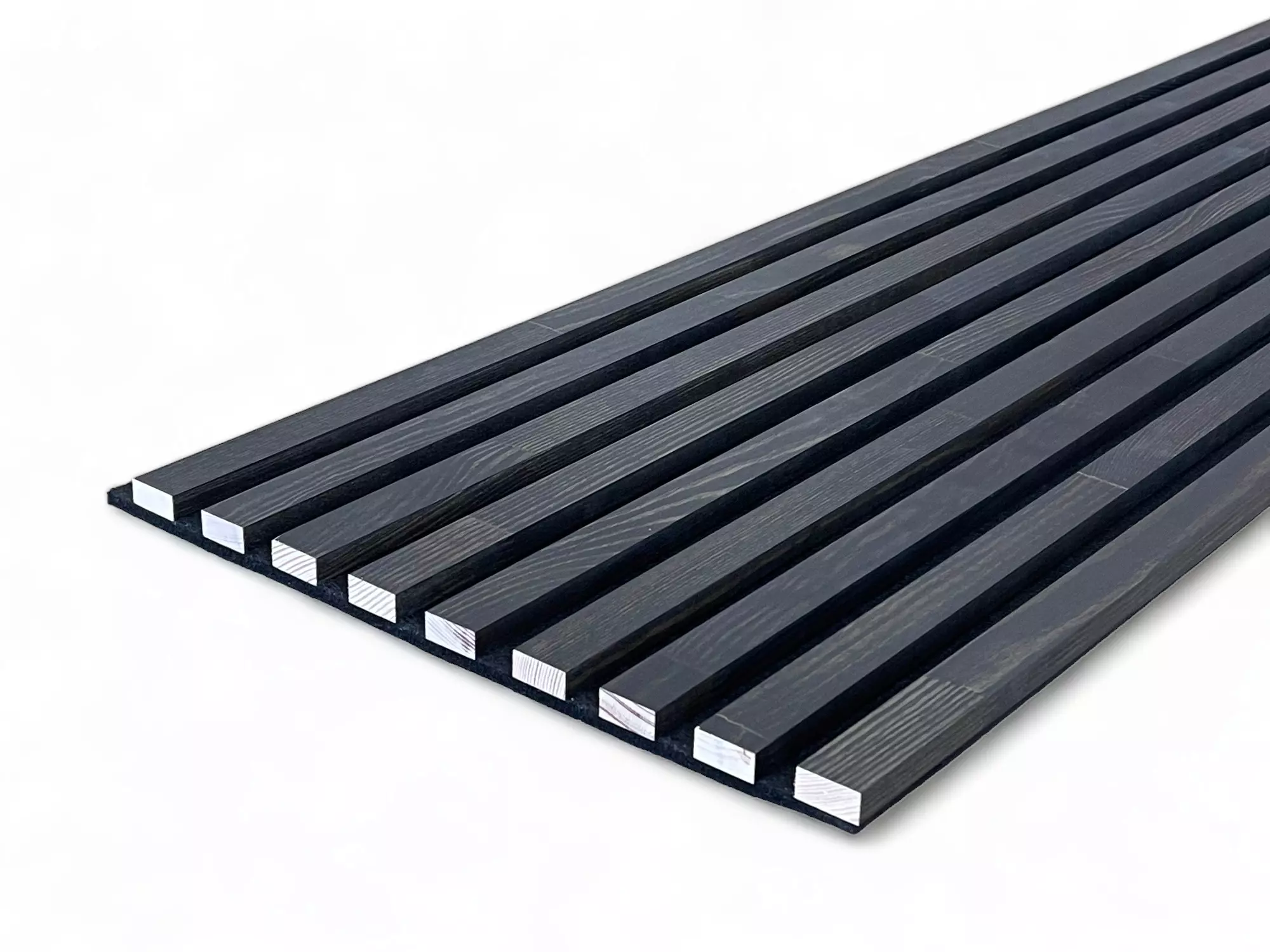 Muster für Massivholz Akustikpaneele Kiefer - Midnight Black