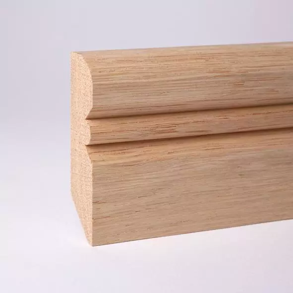 Alt-Reno Profil-Sockelleiste Massivholz 80mm - Eiche roh