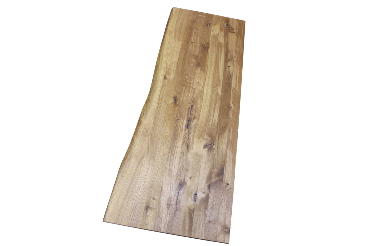 Solid wood panel with wane, 22 mm oak, oiled, 160 x 55-61 cm Solid wood panel with wane, 22 mm oak, oiled, 160 x 55-61 cm