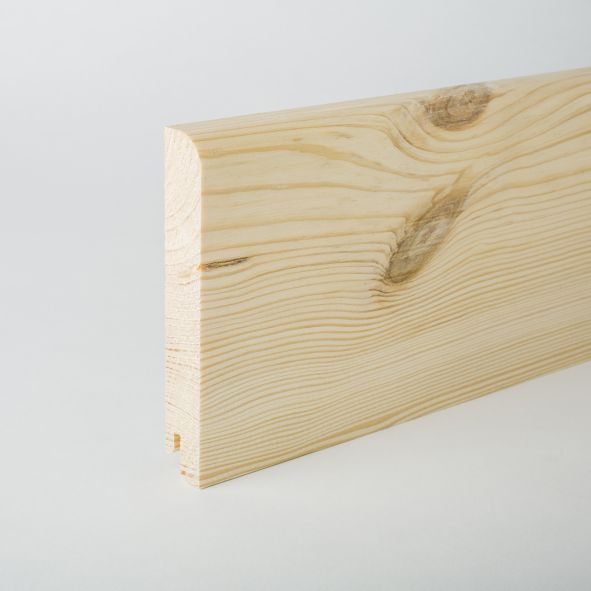 Massivholz-Sockelleiste abgerundet 100mm - Kiefer roh