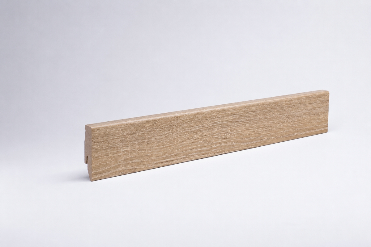 Skirting with wood optics 60 mm white washed oak