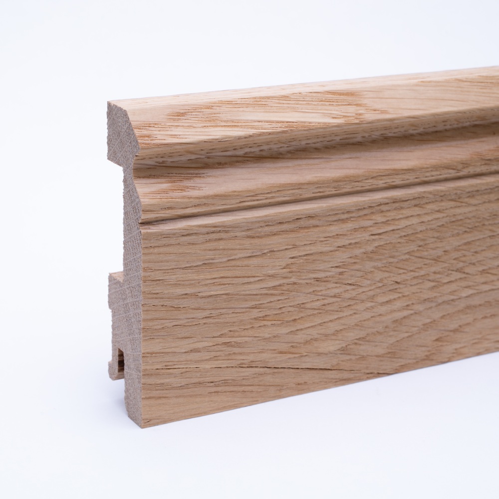 solid wood skirting 80mm with Berlin profile varnished oak solid wood skirting 80mm with Berlin profile varnished oak