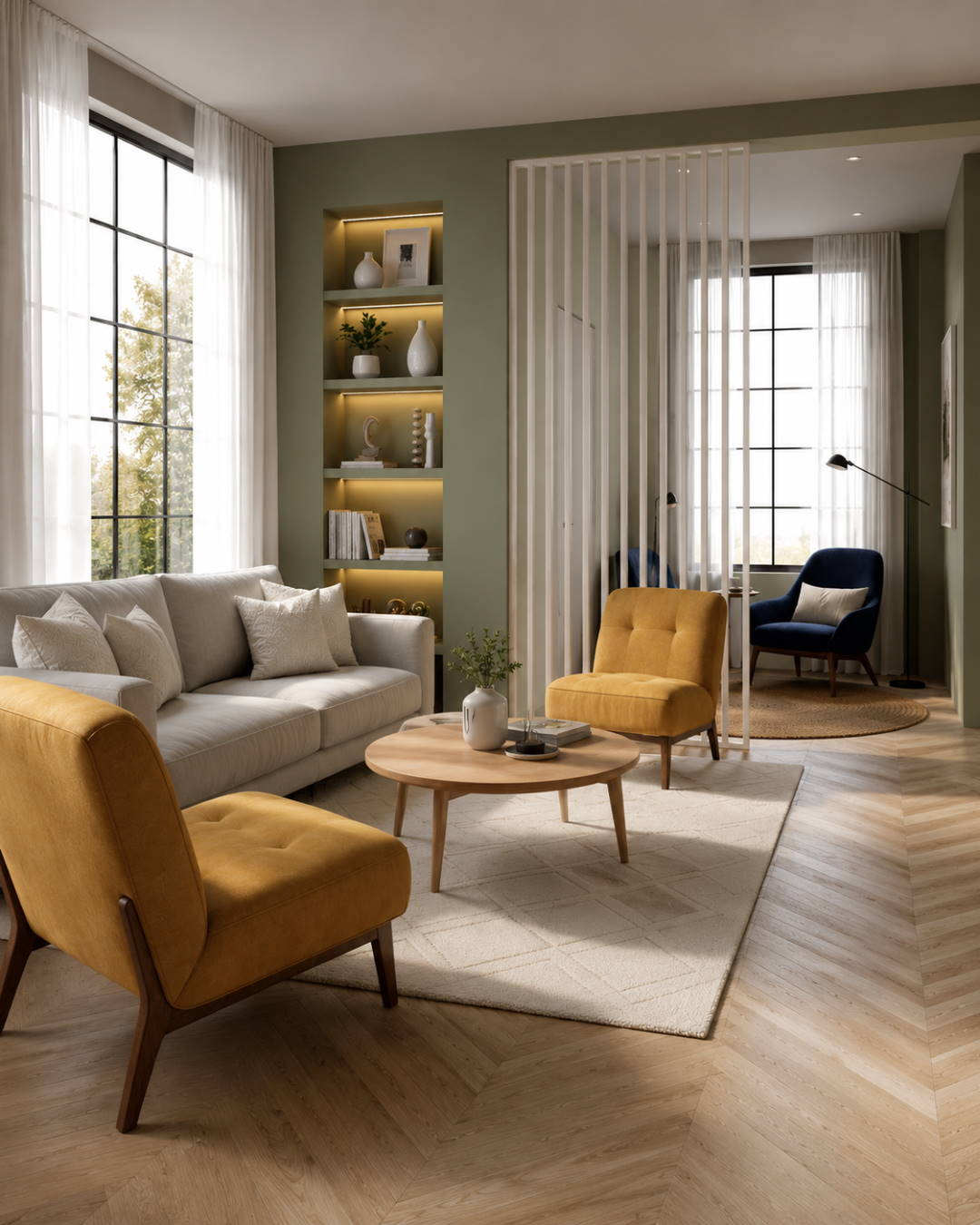 Room divider/ slatwall 580 x 2750 x 65 mm cashmere
