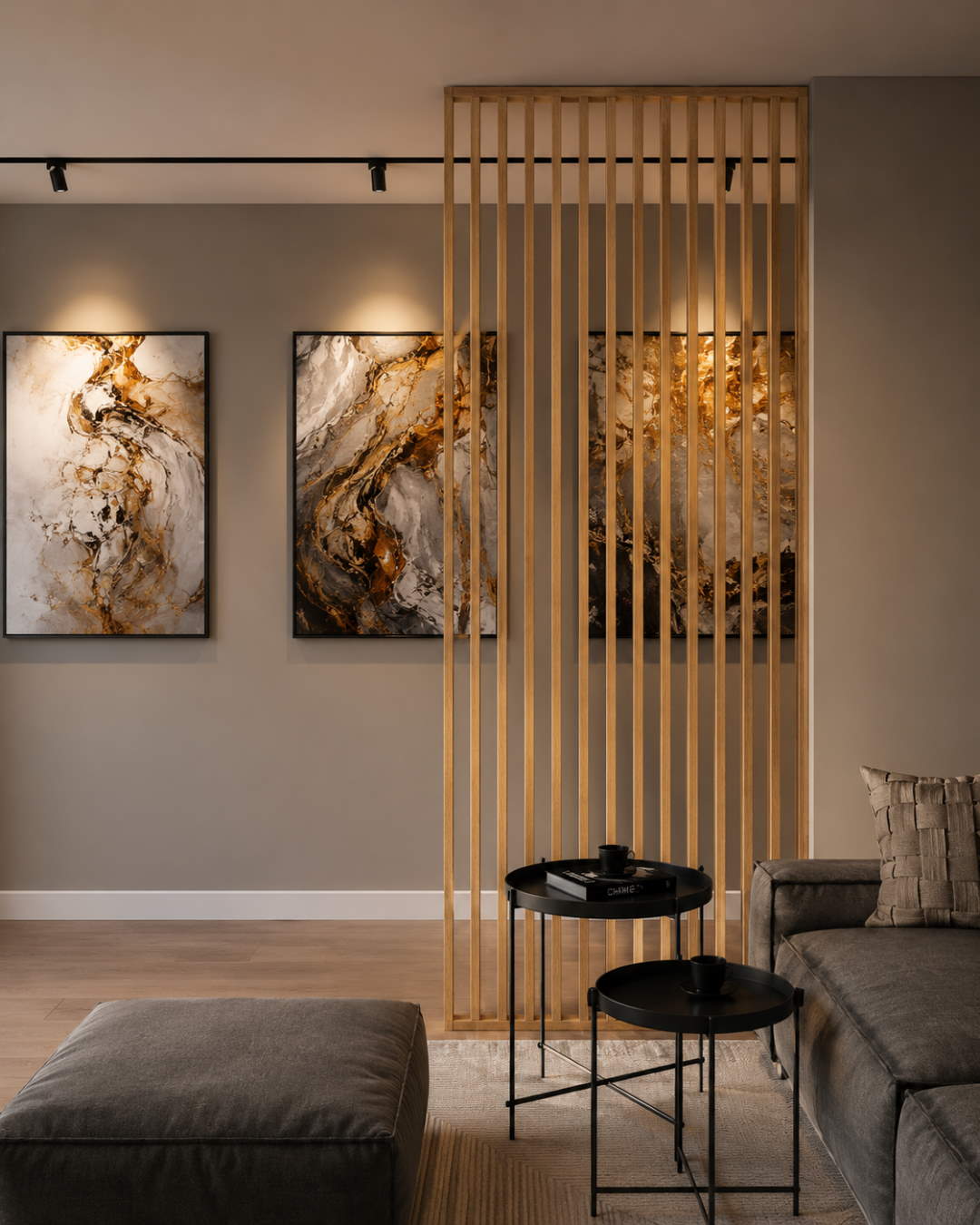 Room divider/ slat wall 580 x 2750 x 65 mm Oak nature
