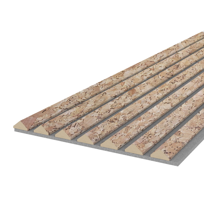 Acoustic panel K2 2600 x 400 mm - Acoustic felt Grey - Veneer Cork Acoustic panel K2 2600 x 400 mm - Acoustic felt Grey - Veneer Cork