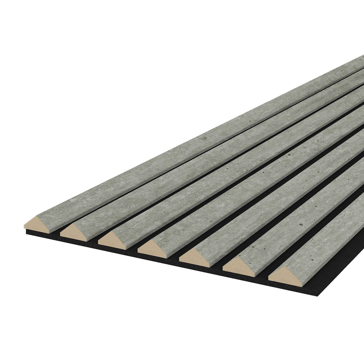 Acoustic panel K2 2600 x 400 mm - Acoustic felt Black - Cement Acoustic panel K2 2600 x 400 mm - Acoustic felt Black - Cement
