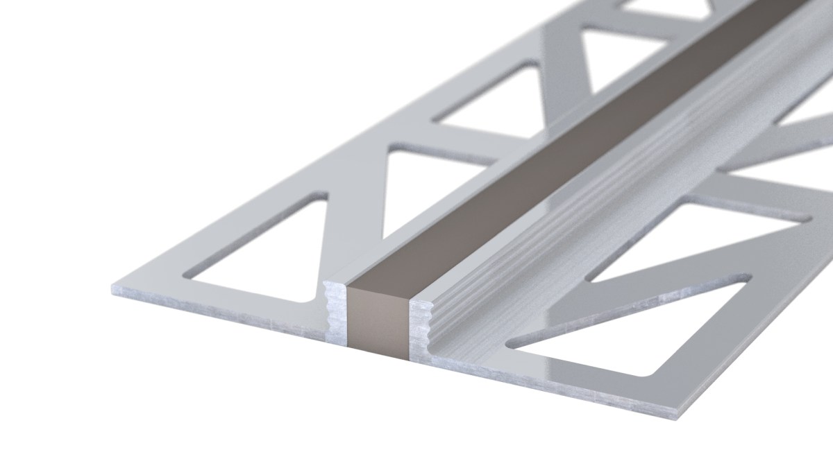 Aluminium expansion joint profile - EPDM joint - for 4.5mm coverings - Grey 2.5m