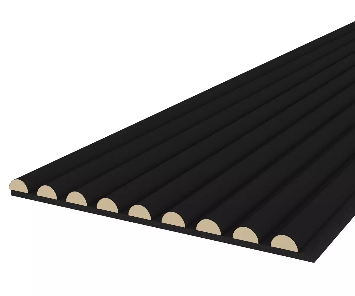 Akustikpaneel WAVE - Filzfarbe Schwarz 2600x400mm - verschiedene Farben