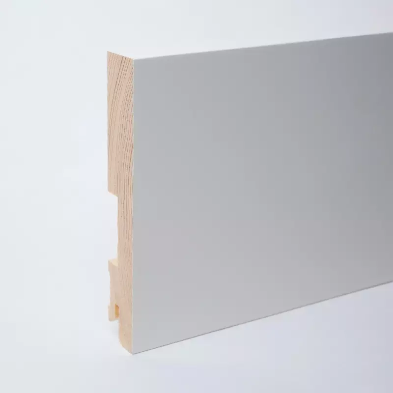 23 running meters solid wood skirting board 120mm square - white