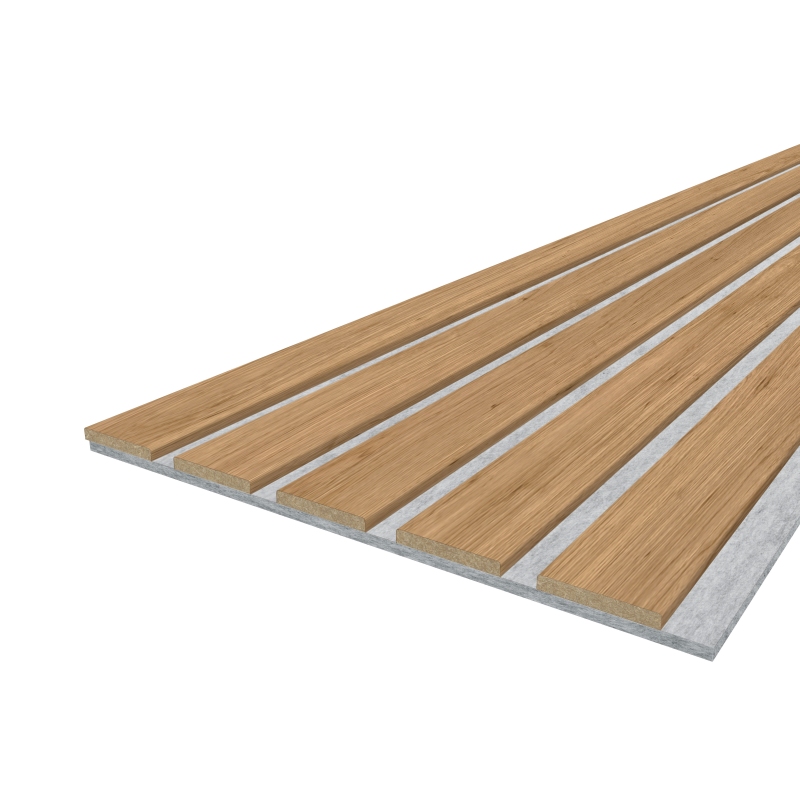 Acoustic panel LX 2600 x 400 mm - Acoustic felt Grey - Oak natural Acoustic panel LX 2600 x 400 mm - Acoustic felt Grey - Oak natural
