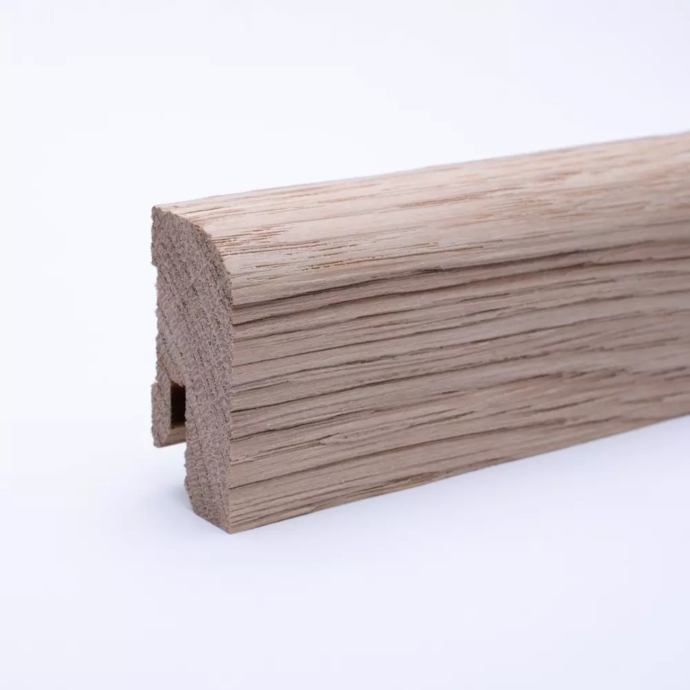 solid wood skirting 40 mm with rounded front edge untreated oak