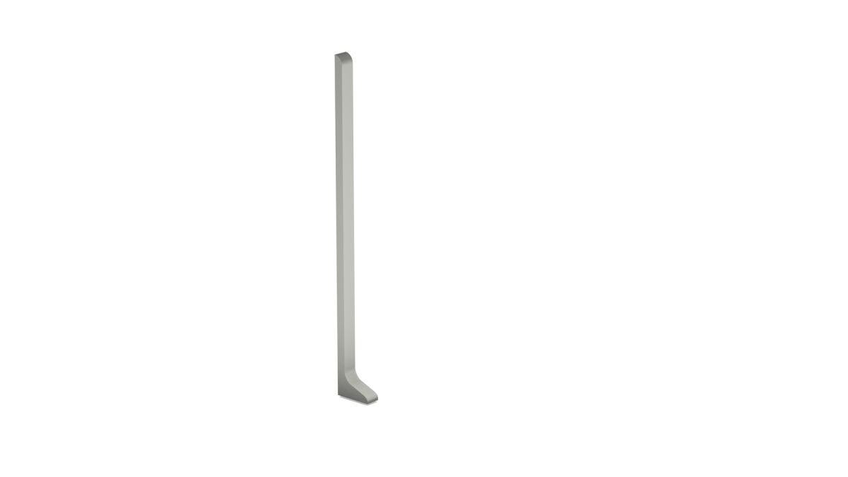 Endstück links für Aluminium-Sockelleiste für Klebemontage 100mm - Titan