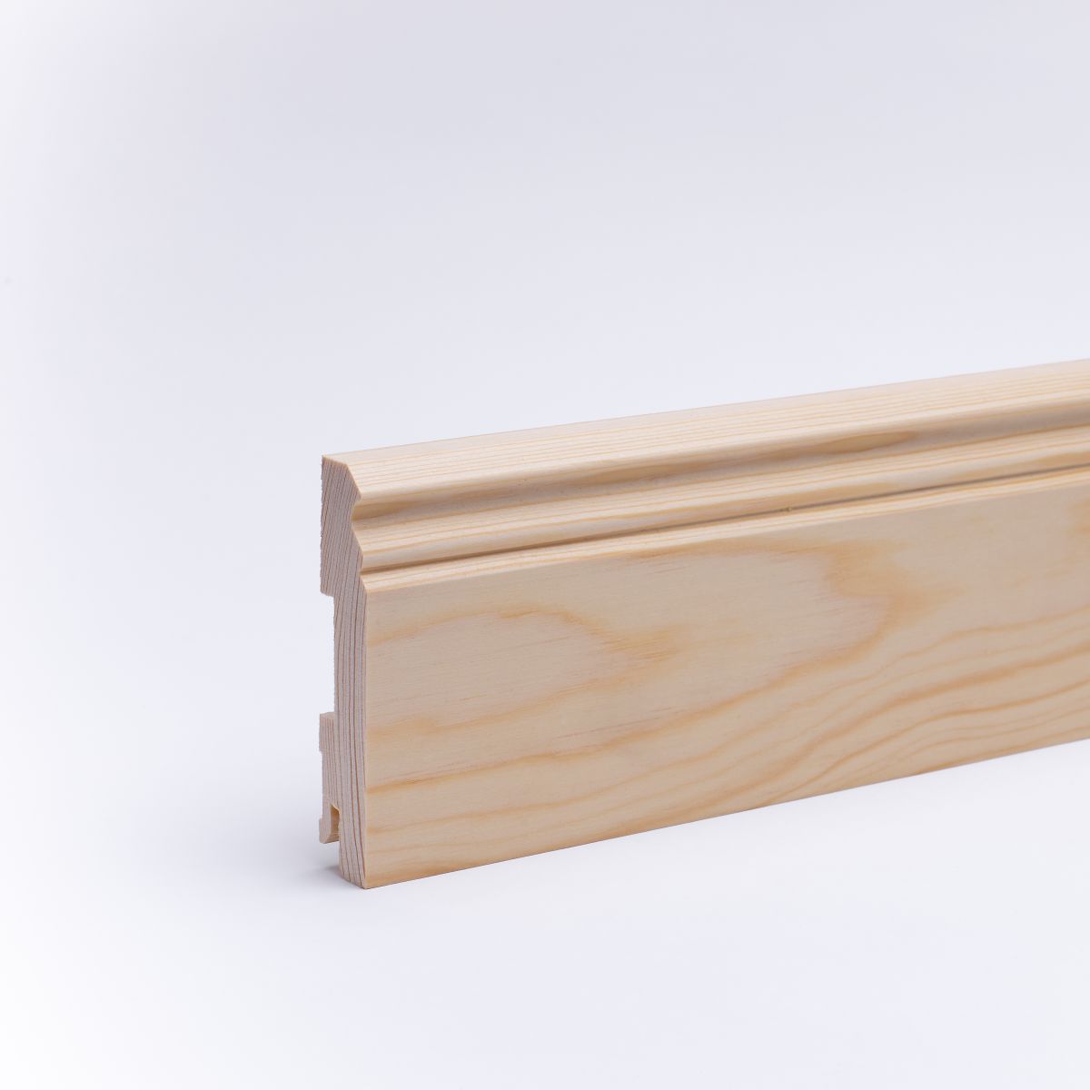 Solid wood skirting 80mm with Berlin profile untreated pine Solid wood skirting 80mm with Berlin profile untreated pine