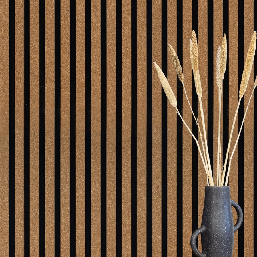Sample - real cork veneer cork fine - acoustic felt black Sample - real cork veneer cork fine - acoustic felt black