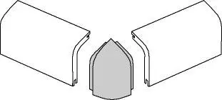 Aussenecke für Heizungsrohrverkleidung 90 x 40 mm