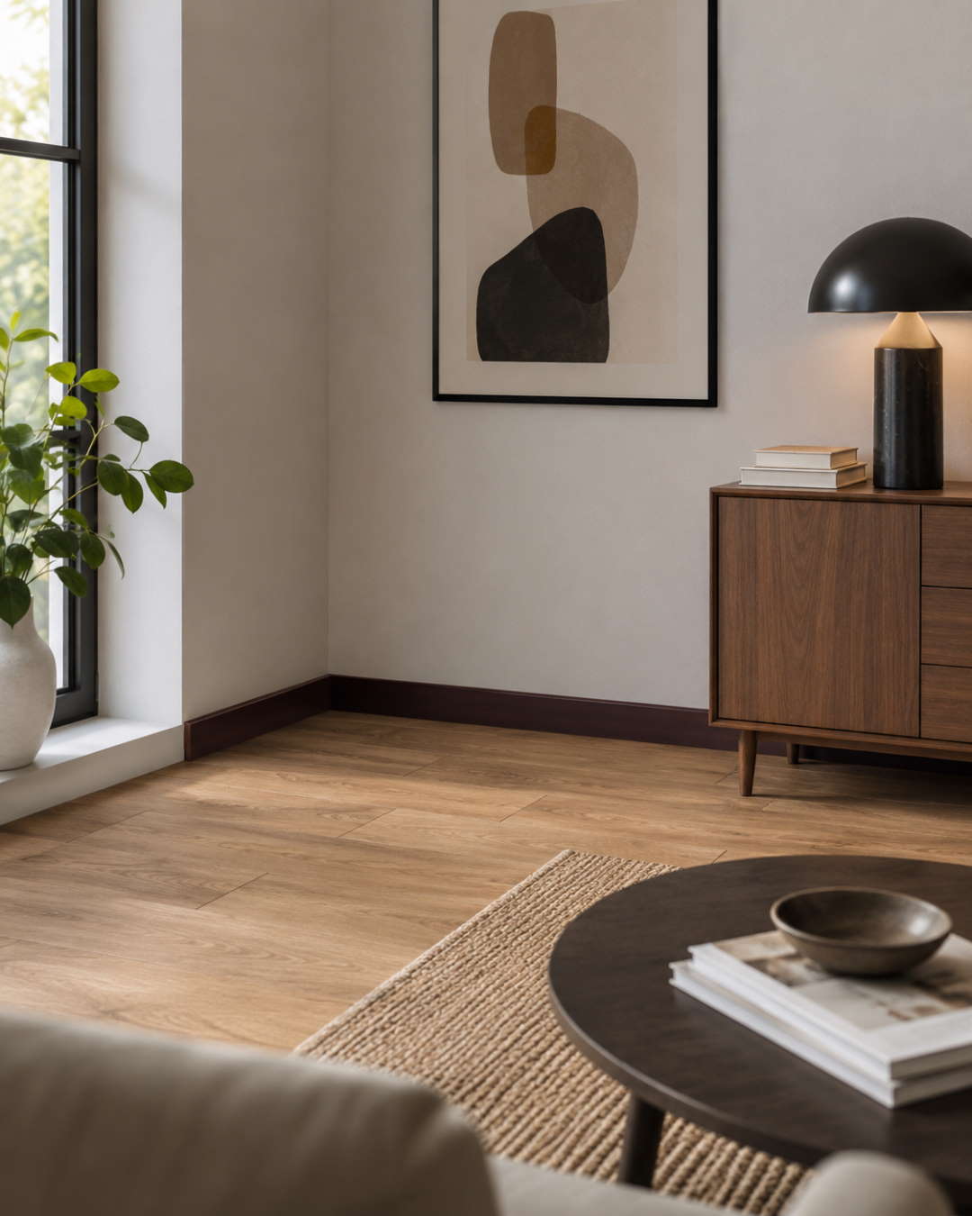 Skirting w. wood optics 60mm Mahogany