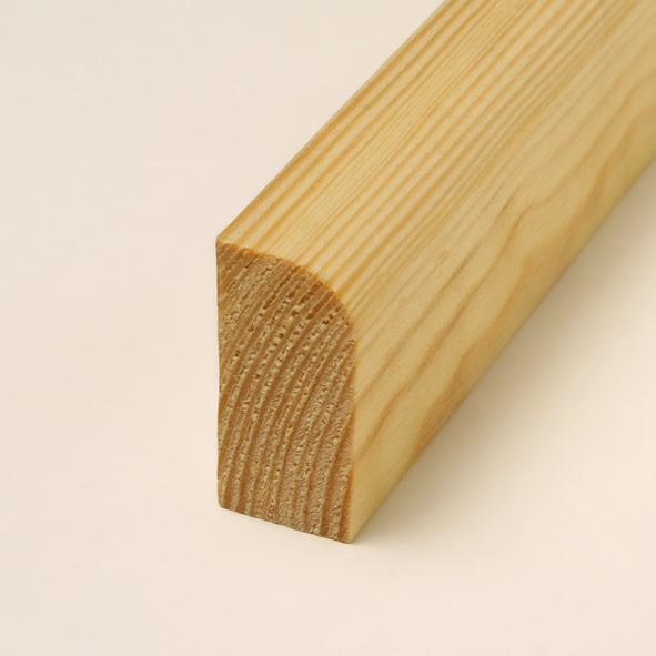 solid wood skirting 40mm with rounded front edge oiled pine