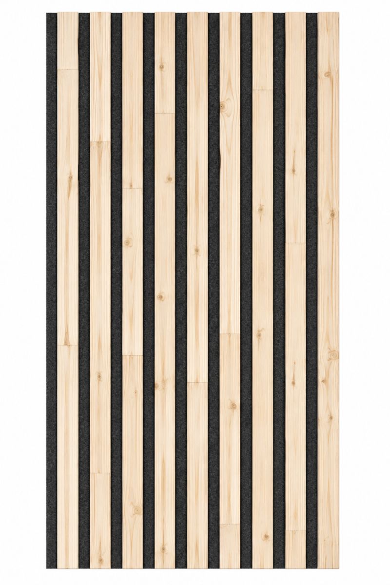 Solid wood acoustic panels 2600 x 400 mm pine - untreated