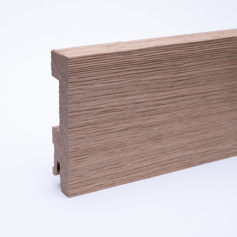 solid wood skirting 80mm quadrangular untreated oak