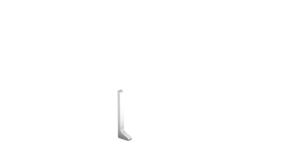 Endstück links für Aluminium-Sockelleiste für Klebemontage 40mm - Silber