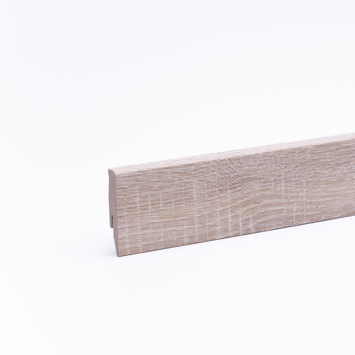 Skirting with wood optics 60mm white washed oak Skirting with wood optics 60mm white washed oak