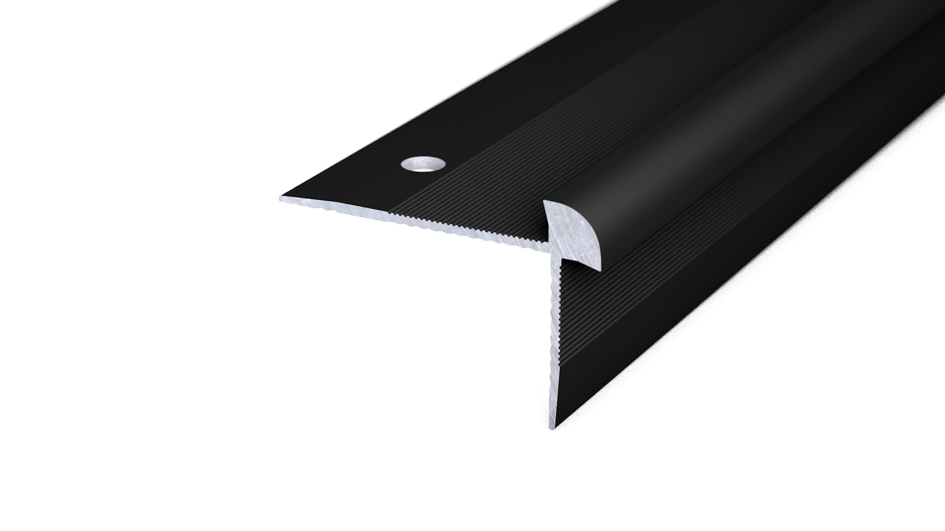 Stair nosing profile for 5mm coverings matt black - 2.50m Stair nosing profile for 5mm coverings matt black - 2.50m