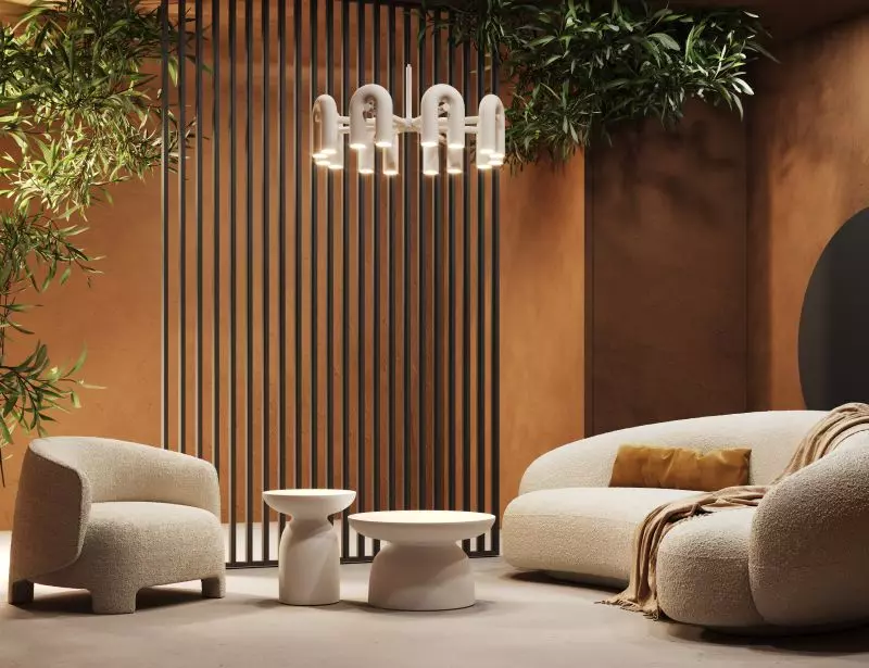 Raumteiler/ Lamellenwand 580 x 2750 x 65 mm Eiche dunkel