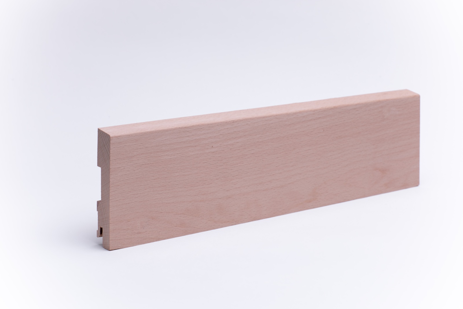 Solid wood skirting board beveled 100mm - raw beech