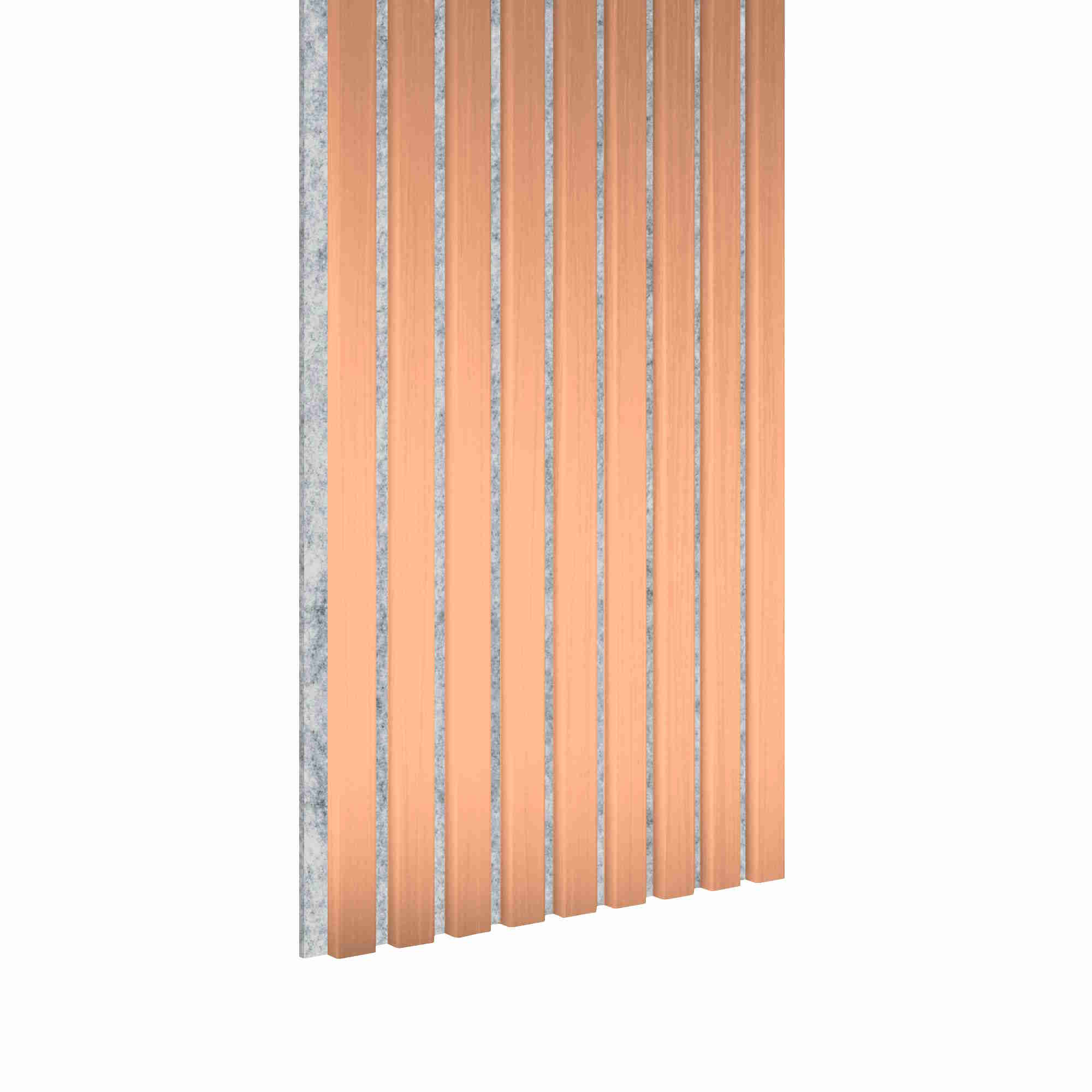 Akustikpaneel 2600 x 400 mm Kupfer - Akustikfilz Grau - Wandverkleidung