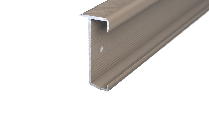 Stair nosing profile no. 276 for 7-10 mm decking stainless steel matt - 3.00 m Stair nosing profile no. 276 for 7-10 mm decking stainless steel matt - 3.00 m