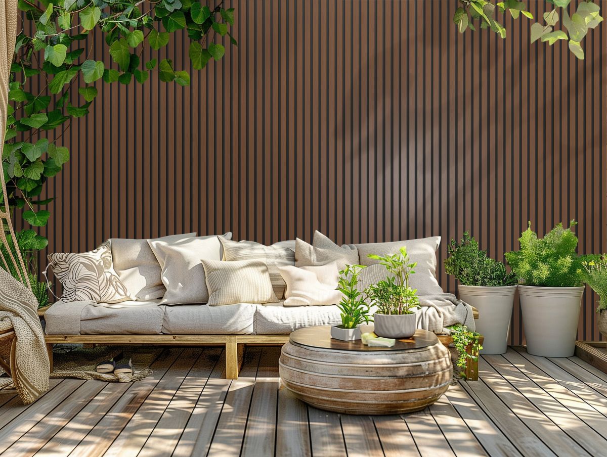 Outdoor WPC Wandpaneel Braun – 2350 x 219 x 26 mm | Wetterfest & UV-beständig