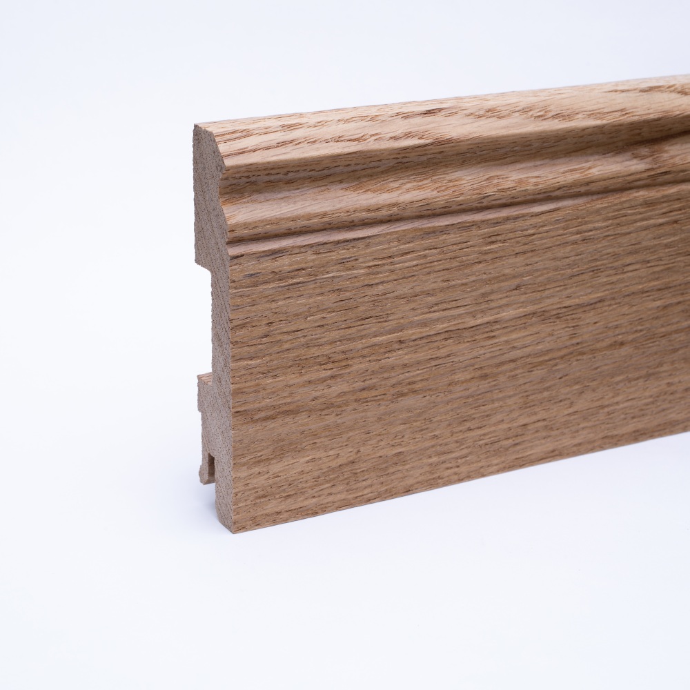 solid wood skirting 100mm with Berlin profile varnished oak