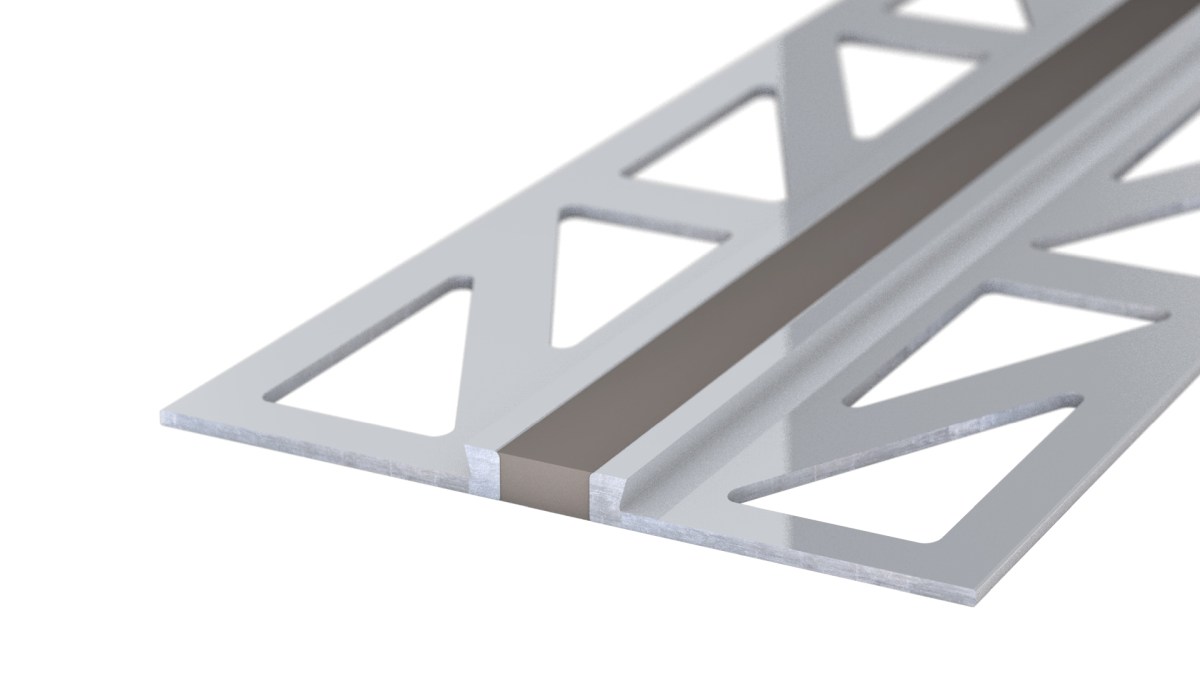 Aluminium expansion joint profile - EPDM joint - for 2mm coverings - Grey 2.5m