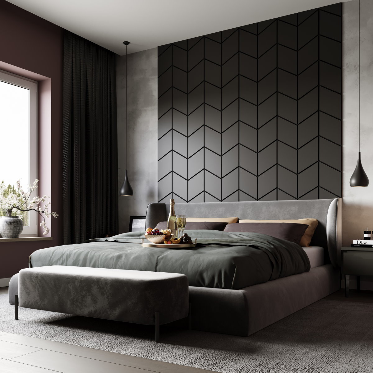 Wall paneling CARO - black
