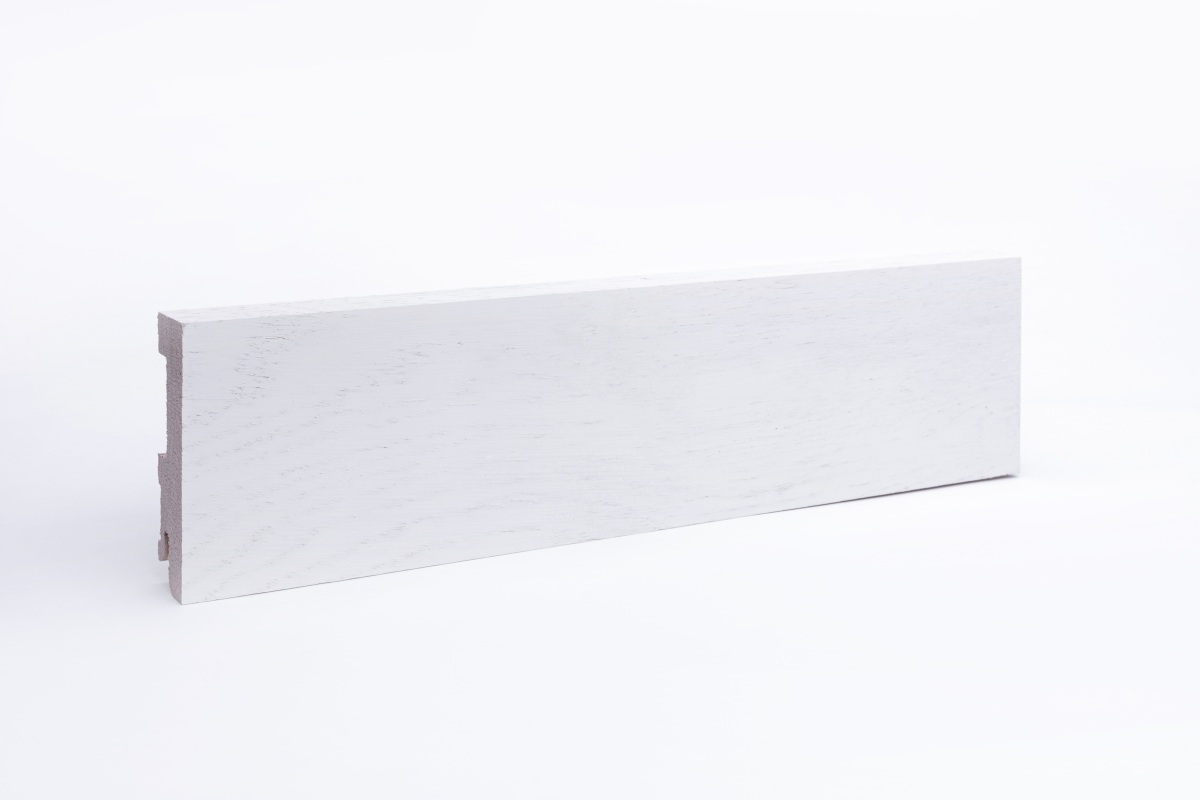 Solid wood skirting 80mm quadrangular white varnished Solid wood skirting 80mm quadrangular white varnished